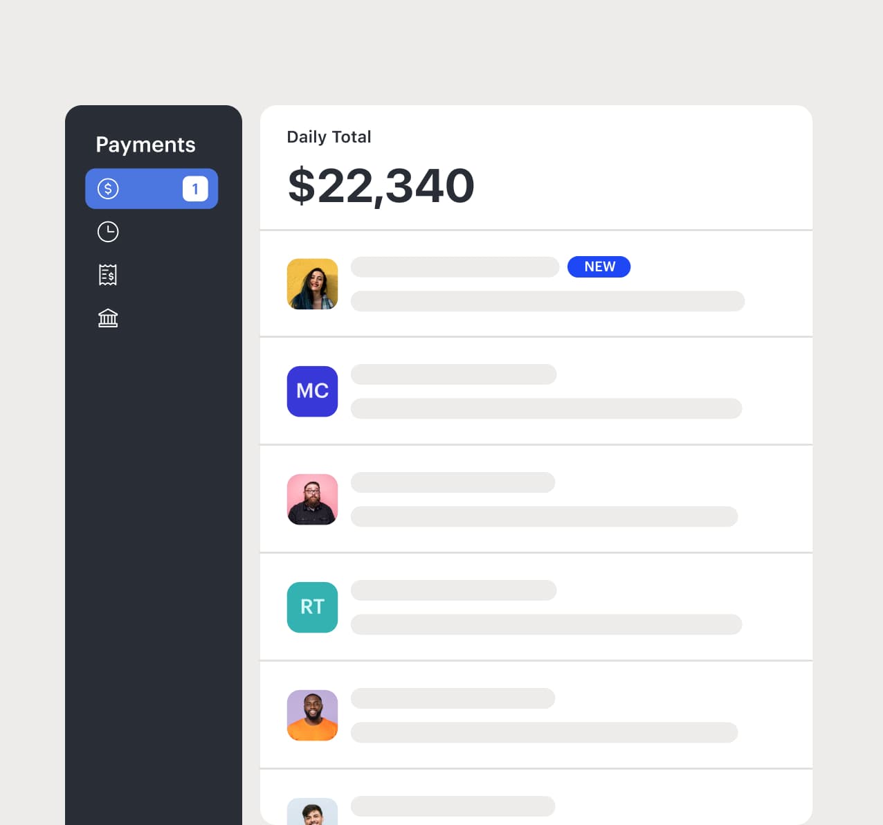 Payments Product UI