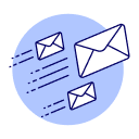 Multiple email inboxes illustration