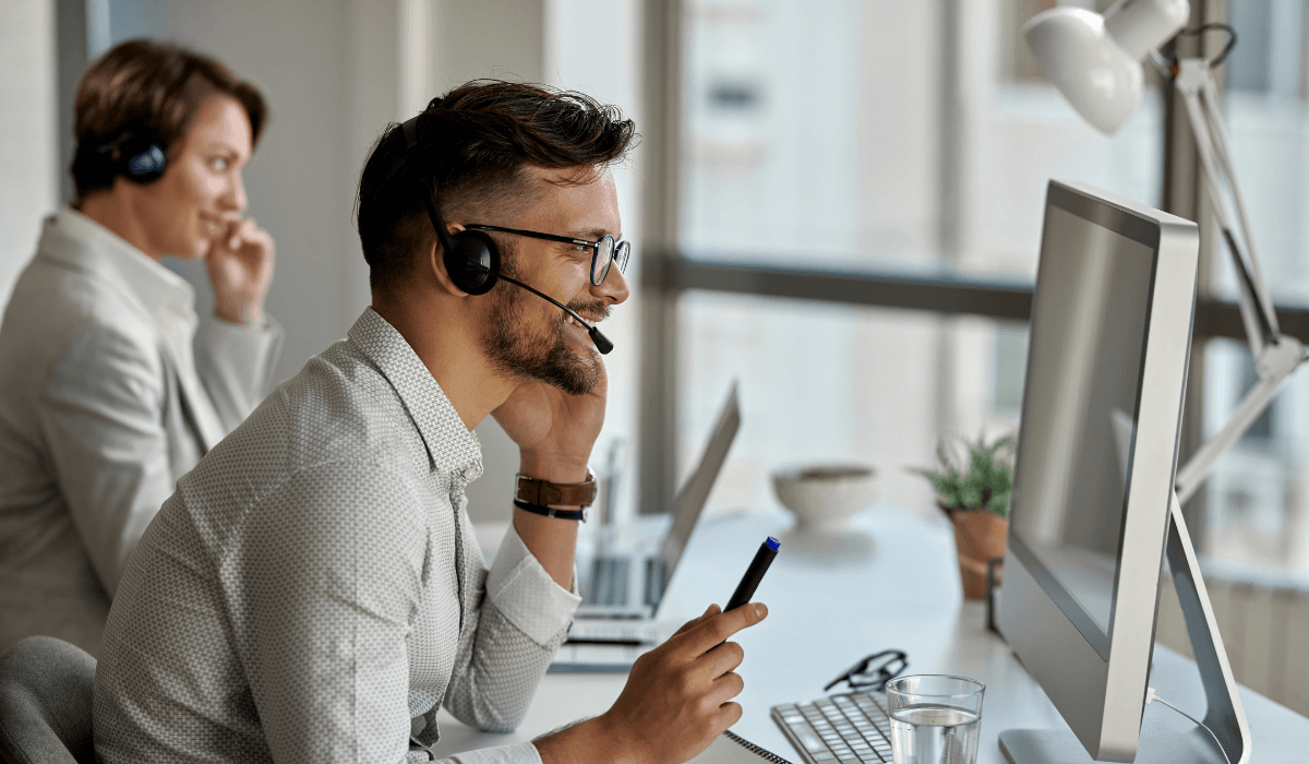 man on a voip call blog cover