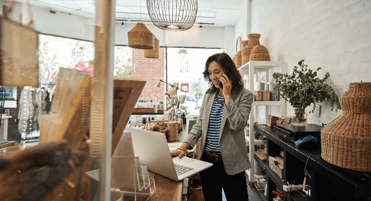 small business owner managing inventory