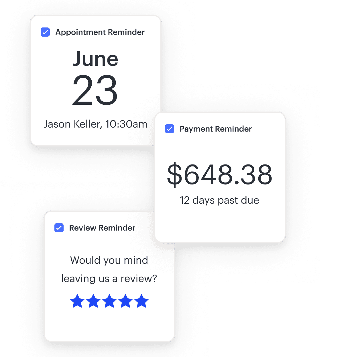 An illustration of three automated tasks