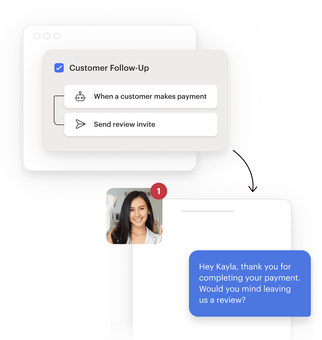 An illustration of the review invite automation