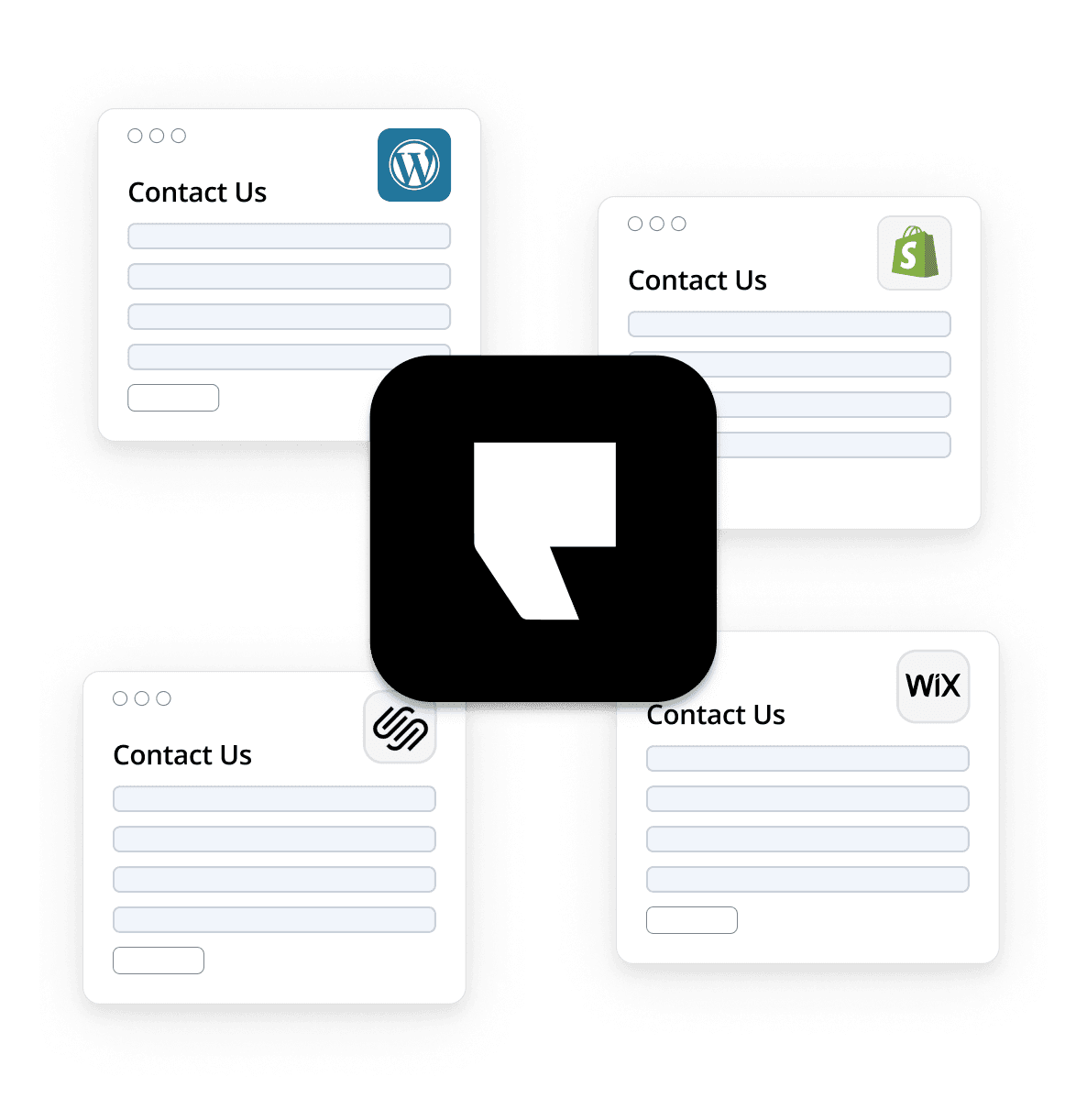Contact us forms from various websites